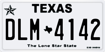 TX license plate DLM4142