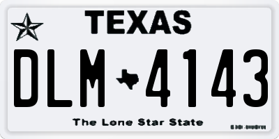 TX license plate DLM4143