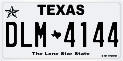 TX license plate DLM4144
