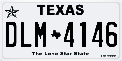 TX license plate DLM4146
