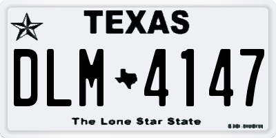 TX license plate DLM4147