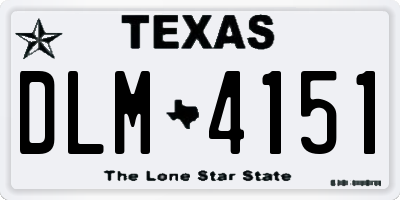 TX license plate DLM4151