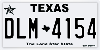 TX license plate DLM4154