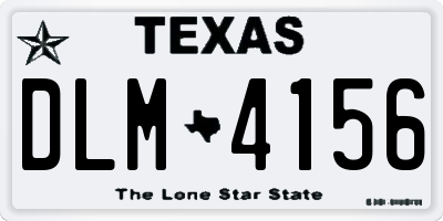 TX license plate DLM4156