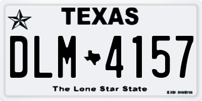 TX license plate DLM4157