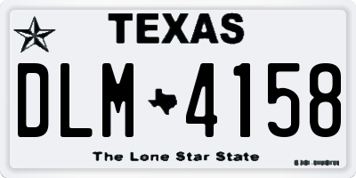 TX license plate DLM4158