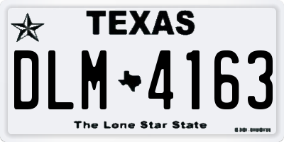 TX license plate DLM4163