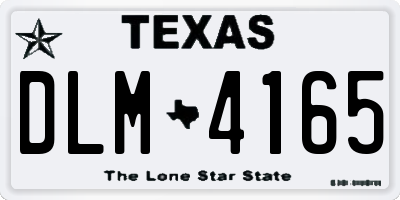 TX license plate DLM4165
