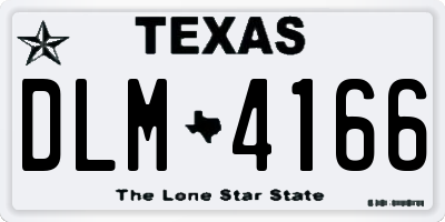 TX license plate DLM4166