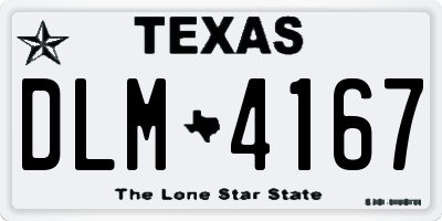 TX license plate DLM4167