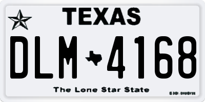 TX license plate DLM4168