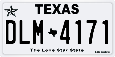 TX license plate DLM4171