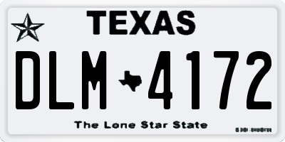TX license plate DLM4172