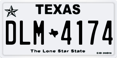 TX license plate DLM4174
