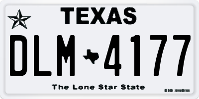 TX license plate DLM4177