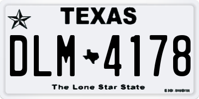 TX license plate DLM4178
