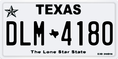 TX license plate DLM4180