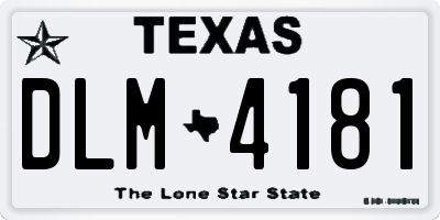 TX license plate DLM4181