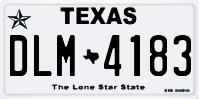 TX license plate DLM4183
