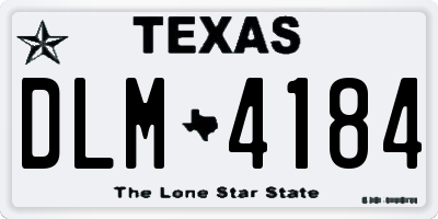 TX license plate DLM4184