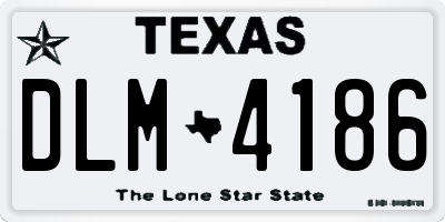 TX license plate DLM4186