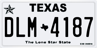 TX license plate DLM4187