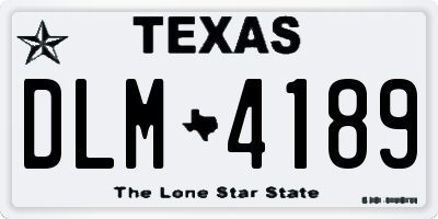 TX license plate DLM4189