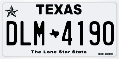 TX license plate DLM4190