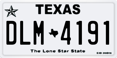 TX license plate DLM4191