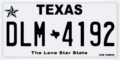 TX license plate DLM4192
