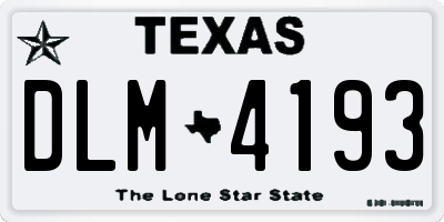 TX license plate DLM4193