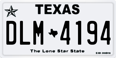 TX license plate DLM4194