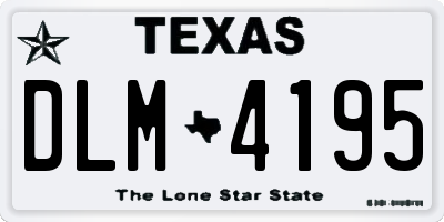 TX license plate DLM4195