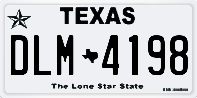 TX license plate DLM4198