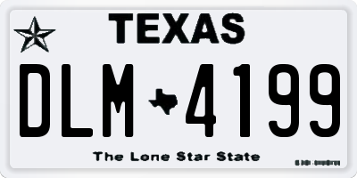 TX license plate DLM4199