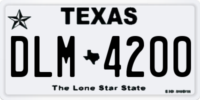 TX license plate DLM4200
