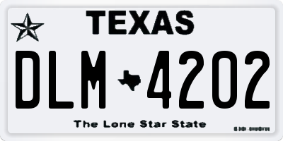 TX license plate DLM4202