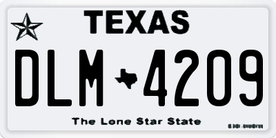 TX license plate DLM4209