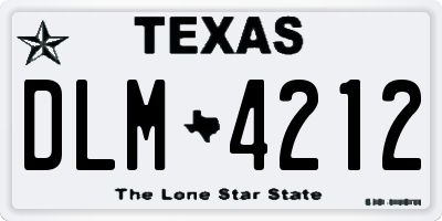 TX license plate DLM4212
