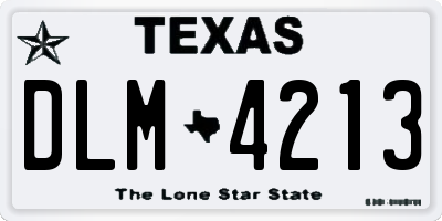 TX license plate DLM4213