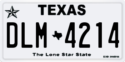 TX license plate DLM4214