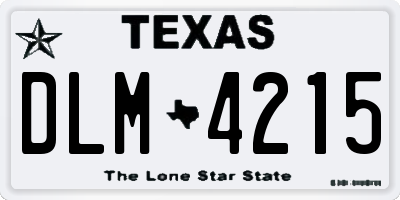 TX license plate DLM4215