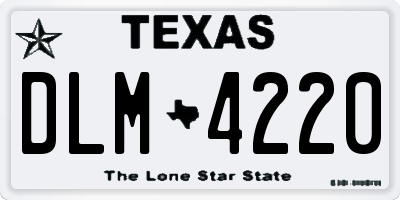 TX license plate DLM4220