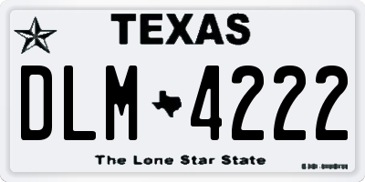 TX license plate DLM4222