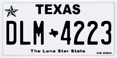 TX license plate DLM4223