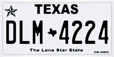 TX license plate DLM4224