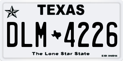 TX license plate DLM4226