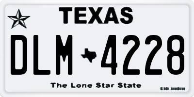 TX license plate DLM4228