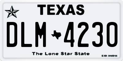 TX license plate DLM4230