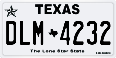 TX license plate DLM4232